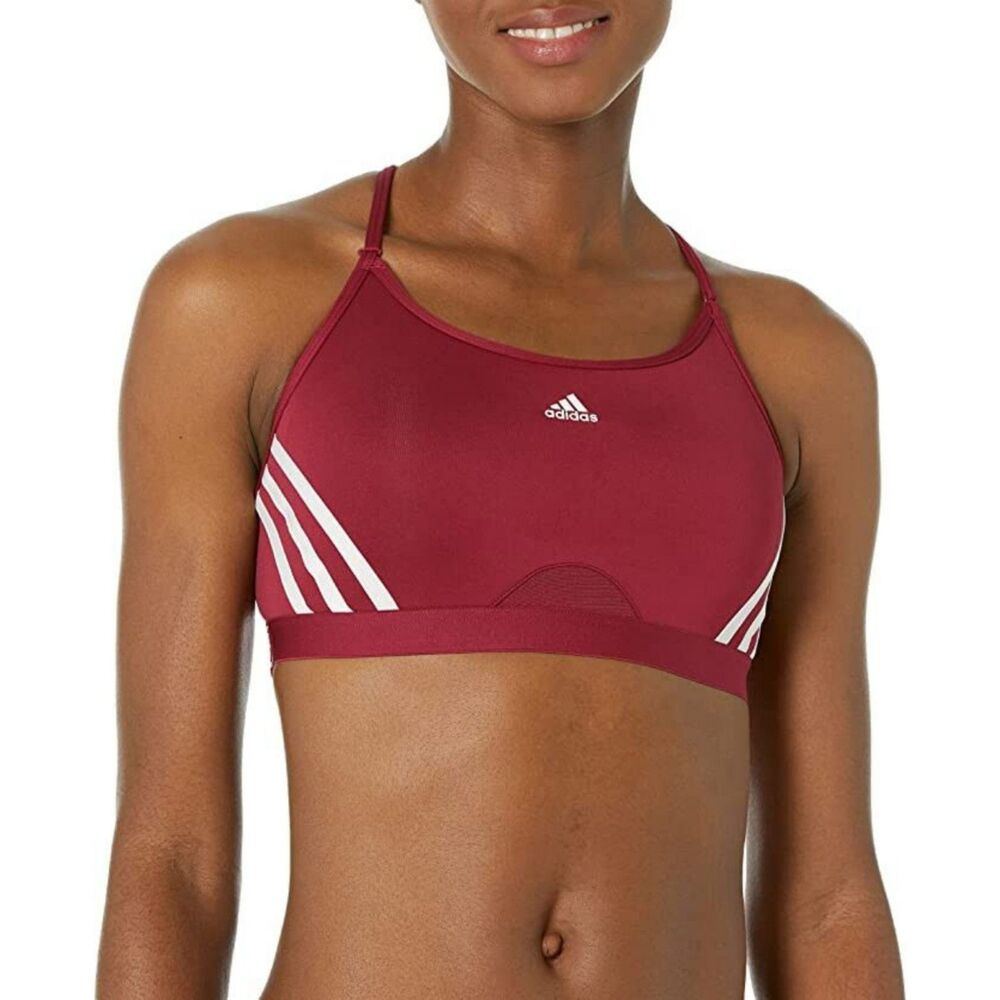 adidas Women's Training Light Support 3 Stripe Bra, 2XSC